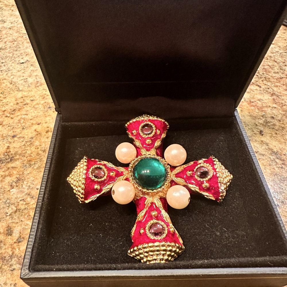 Vintage Gerard Yosca Enameled Brooch